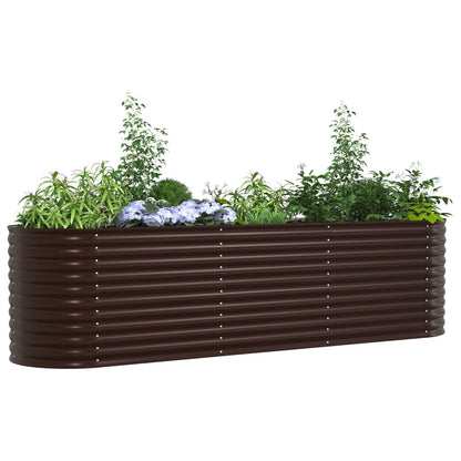 Tuin Plantbed Gegalvaniseerd Staal 320 x 80 x 81 cm Bruin
