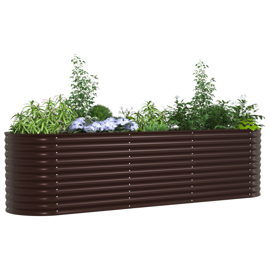 Tuin Plantbed Gegalvaniseerd Staal 320 x 80 x 81 cm Bruin