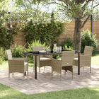 Tuinset poly rattan 4 stoelen 1 tafel beige