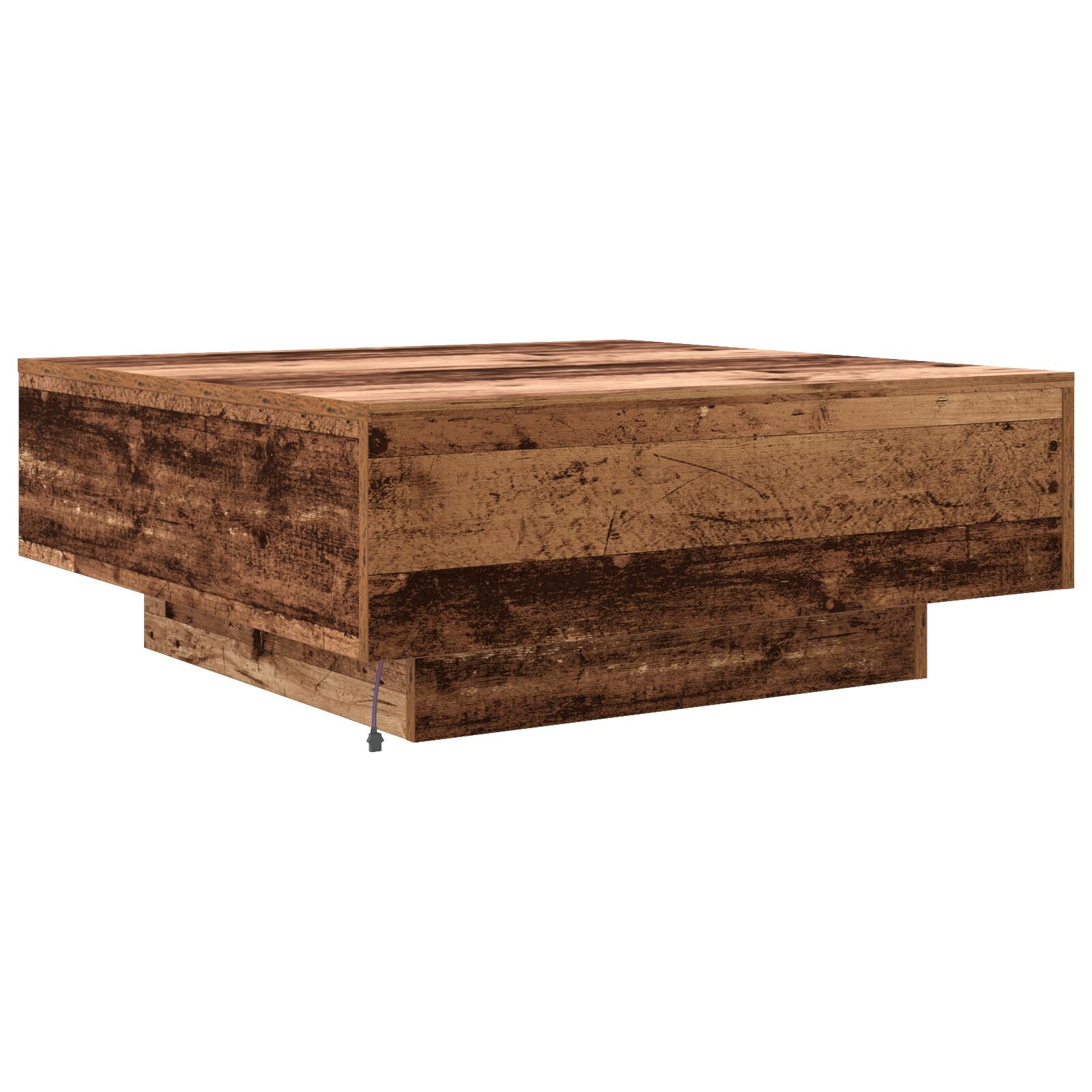 Salontafel Met Led-Verlichting Oud Hout 80X80X31 Cm