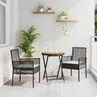Bistro tuinset 2 persoons polyrattan zwart