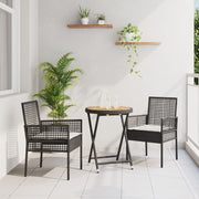 Bistro tuinset 2 persoons polyrattan zwart