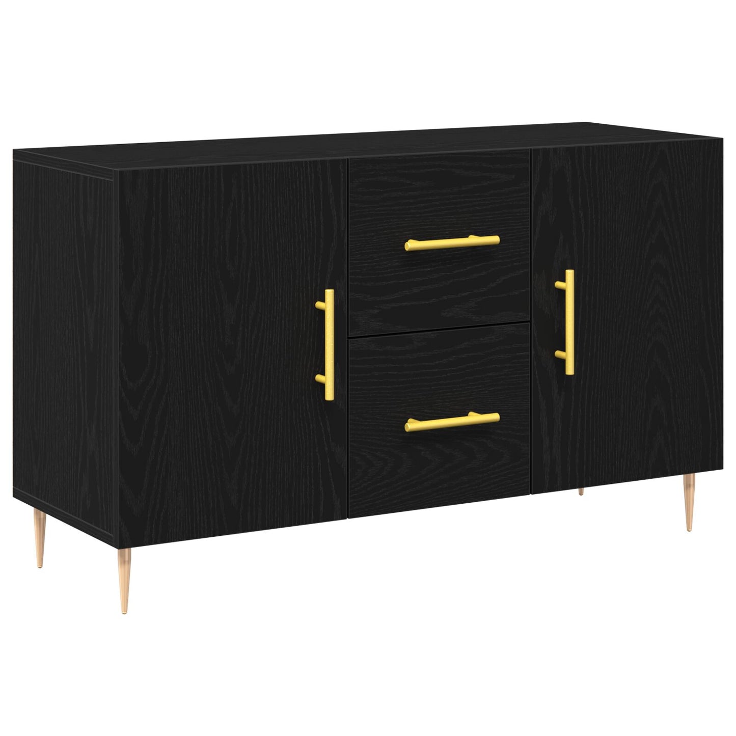 Sideboard Zwart Eiken 100X36X60 Cm Engineered Wood