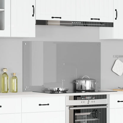 Keuken Achterwand 110X60X0,6 Cm Gehard Glas Lichtgrijs 110 x 60 cm