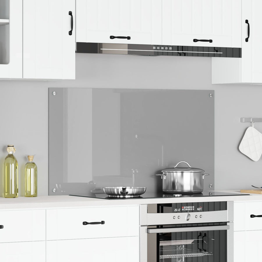 Keuken Achterwand 110X60X0,6 Cm Gehard Glas Lichtgrijs 110 x 60 cm