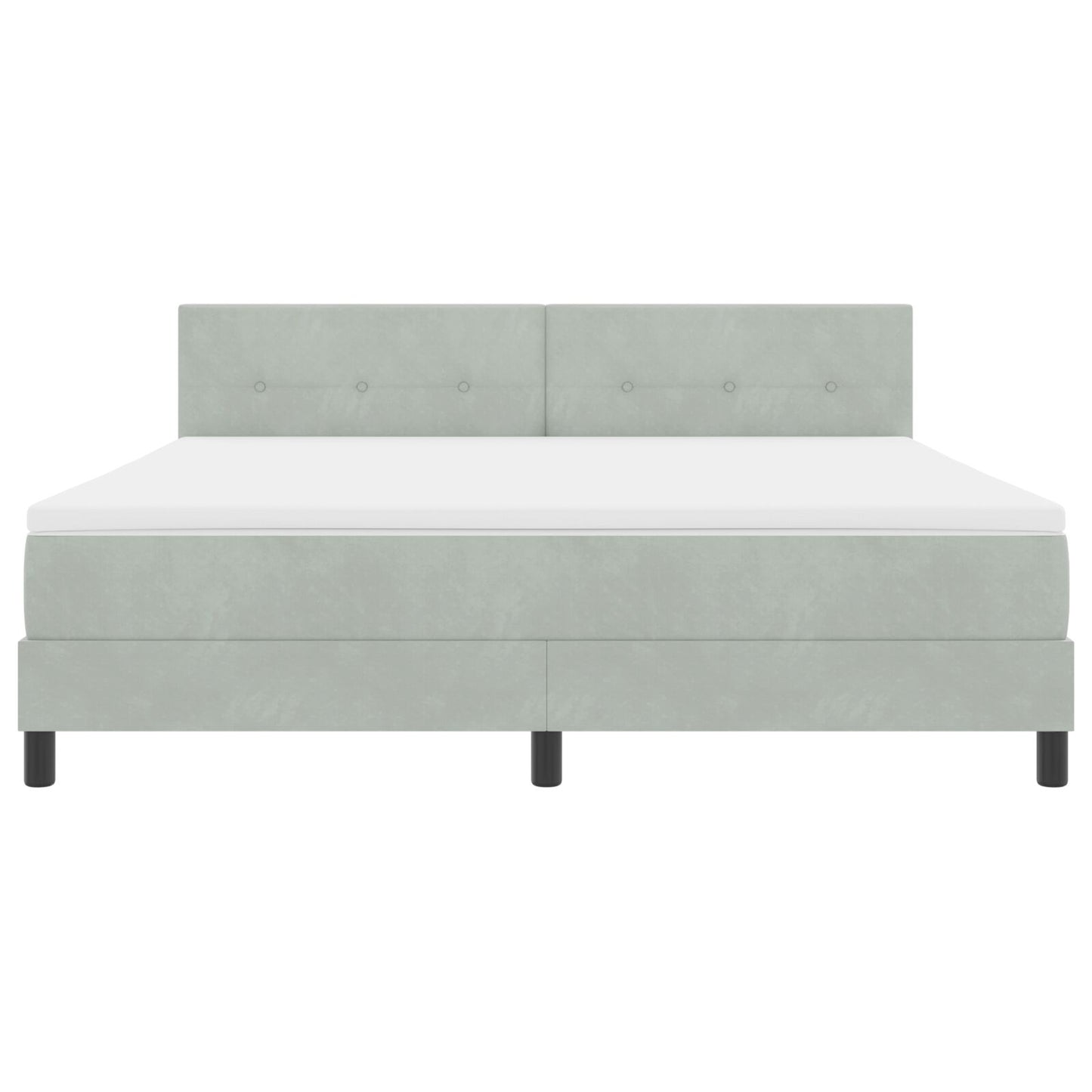 Boxspringbed Met Matras Lichtgrijs Super King Velvet Blauw