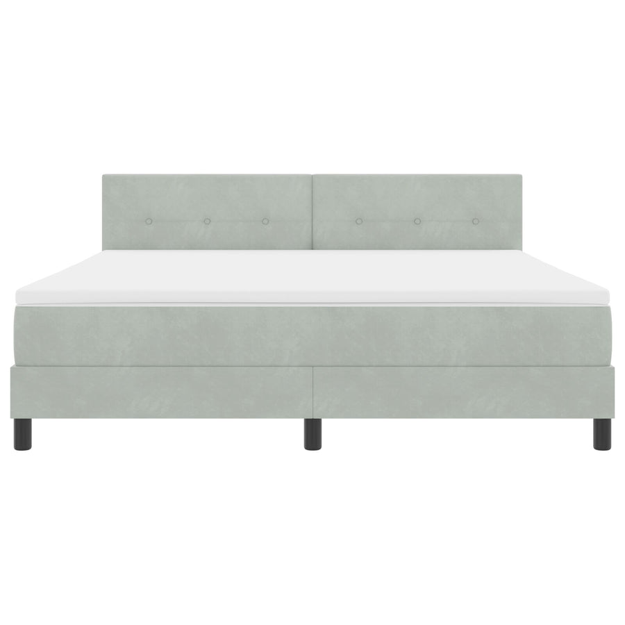 Boxspringbed Met Matras Lichtgrijs Super King Velvet Blauw