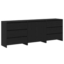 3-Delige Sideboards In Zwart Eiken Geengineerd Hout