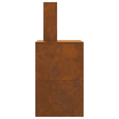 Vuurkorf Met Schouw Verweerd Staal 60 x 40 x 96 cm Verweerd Staal/Bruin