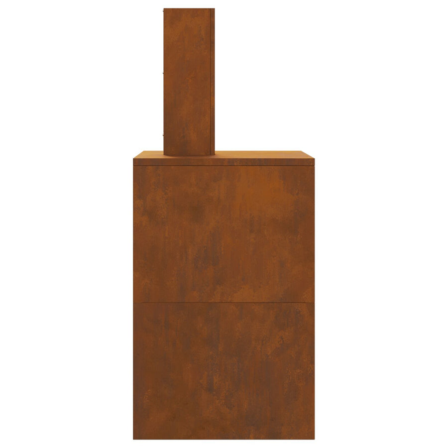 Vuurkorf Met Schouw Verweerd Staal 60 x 40 x 96 cm Verweerd Staal/Bruin