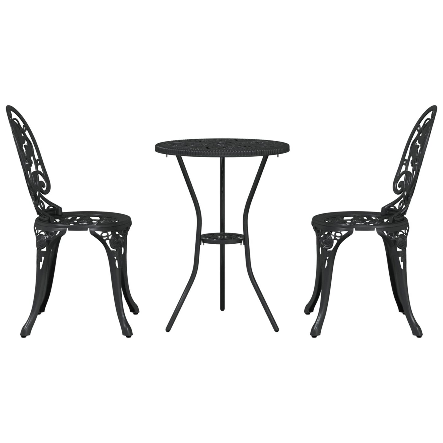 3-Delig Tuin Bistro Set Giet铝 Zwart
