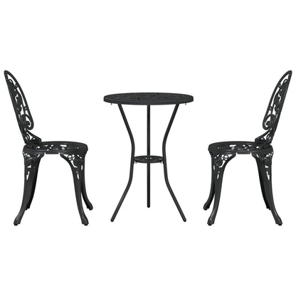 3-Delig Tuin Bistro Set Giet铝 Zwart