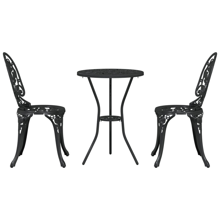 3-Delig Tuin Bistro Set Giet铝 Zwart