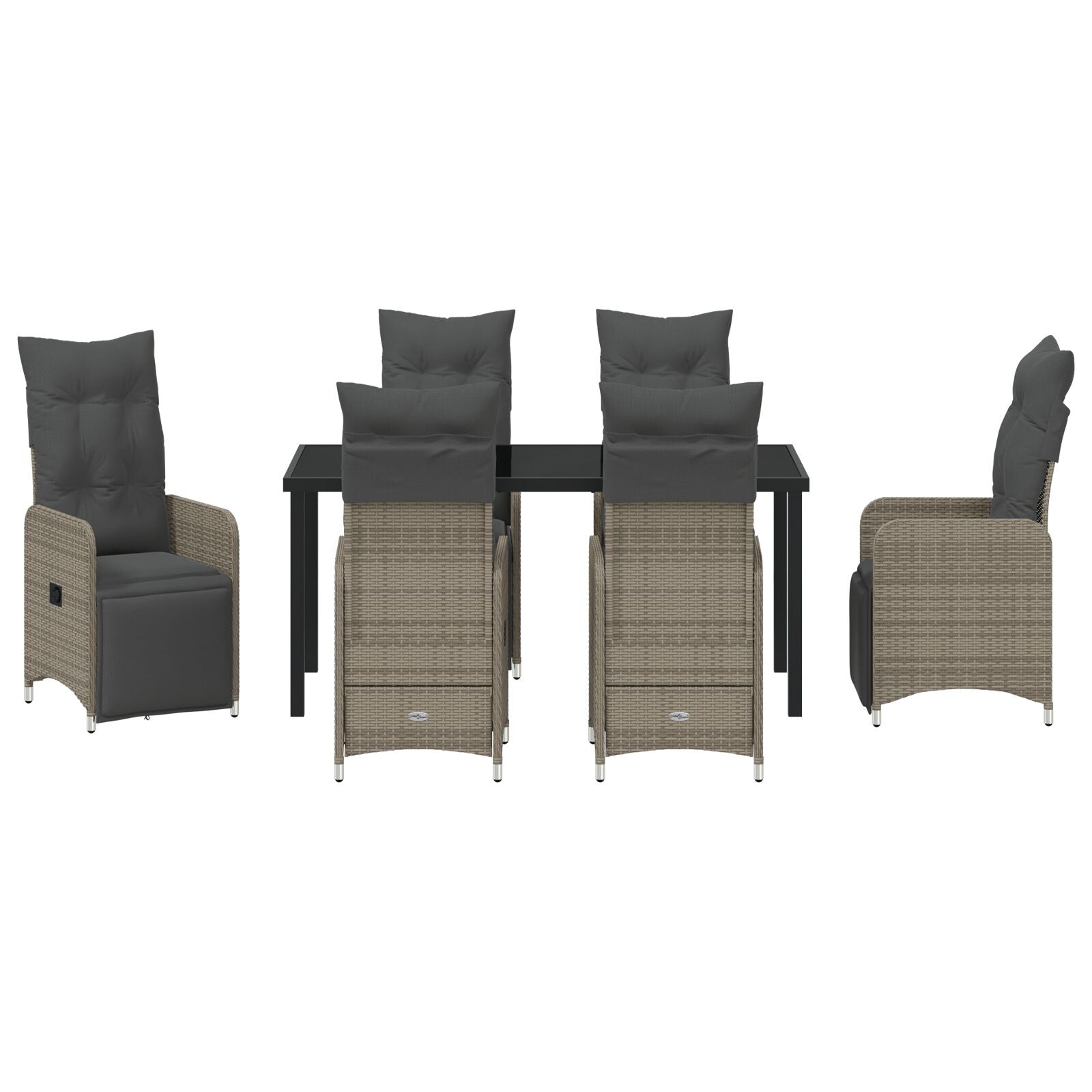 7 Persoons Tuin Eetset Met Kussens Beige