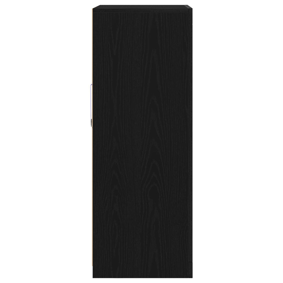 Dressoir Met Led-Verlichting 60,5X37X100 Cm Zwart eiken
