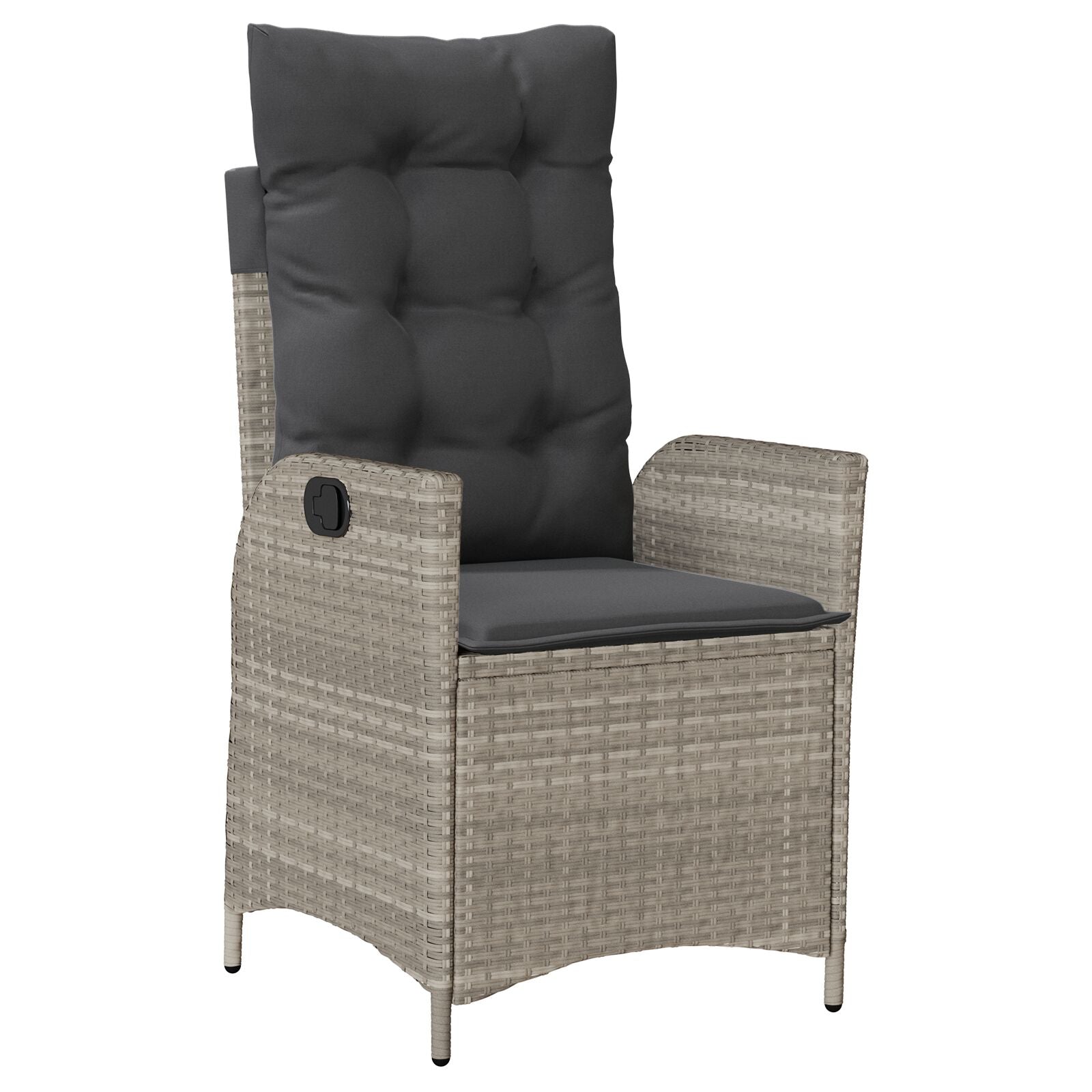 Set Van 2 Lichtgrijs, Anthraciet Pe Rattan, Poedergecoat Staal