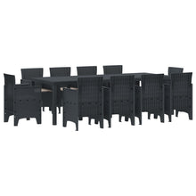 11 Delige Tuin Eetset Met Kussens Anthraciet Poly Rattan