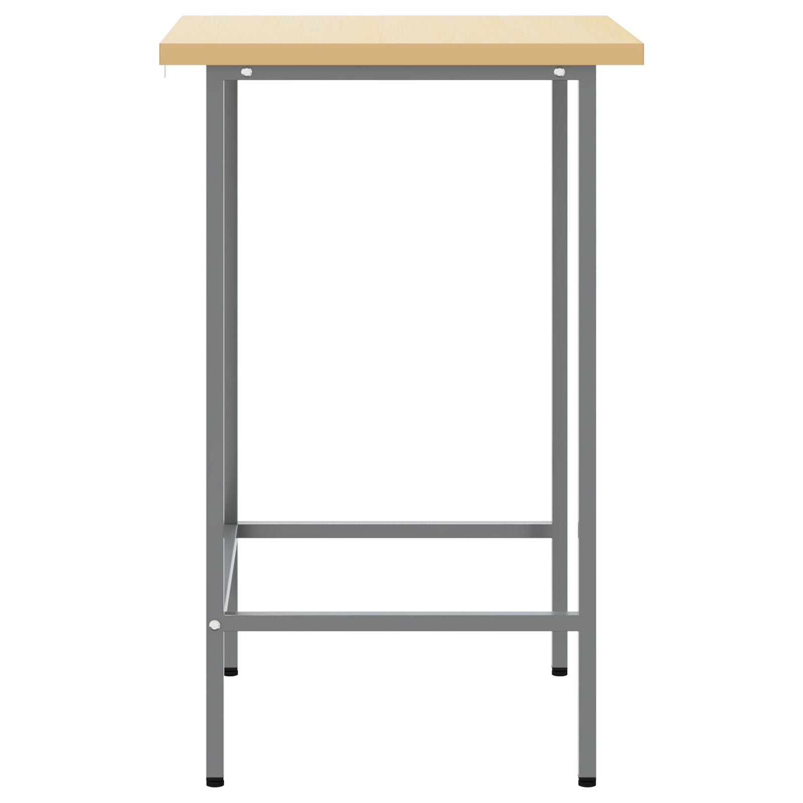 Werktafel 55X55X85 Cm Staal En Bewerkt Hout Grijs Hoektafel