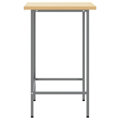 Werktafel 55X55X85 Cm Staal En Bewerkt Hout Grijs Hoektafel