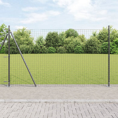 Hekpalen Set Van 104 Poedergecoat Staal 3.2 X 3.2 X 88.5 Cm Grijs 170 cm 52x betonnen paal