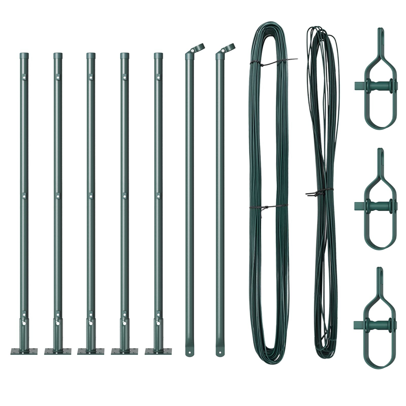 Hekpalen Set Set Van 7 Groen Beton, Metaal 3.2 X 3.2 X 50 Cm