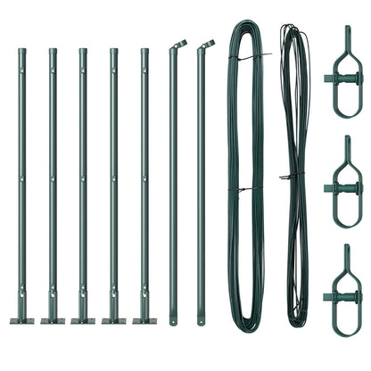 Hekpalen Set Set Van 7 Groen Beton, Metaal 3.2 X 3.2 X 50 Cm