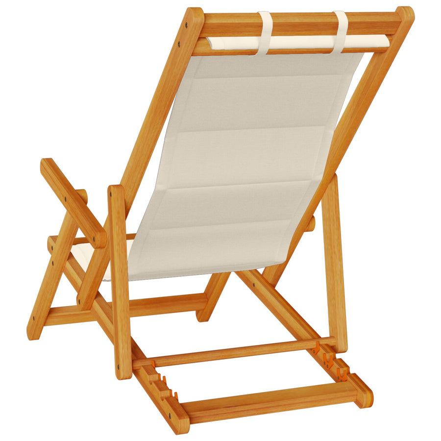 Vouwbare Strandstoelen 2 Stuks Massief Acaciahout & Textilene Taupe