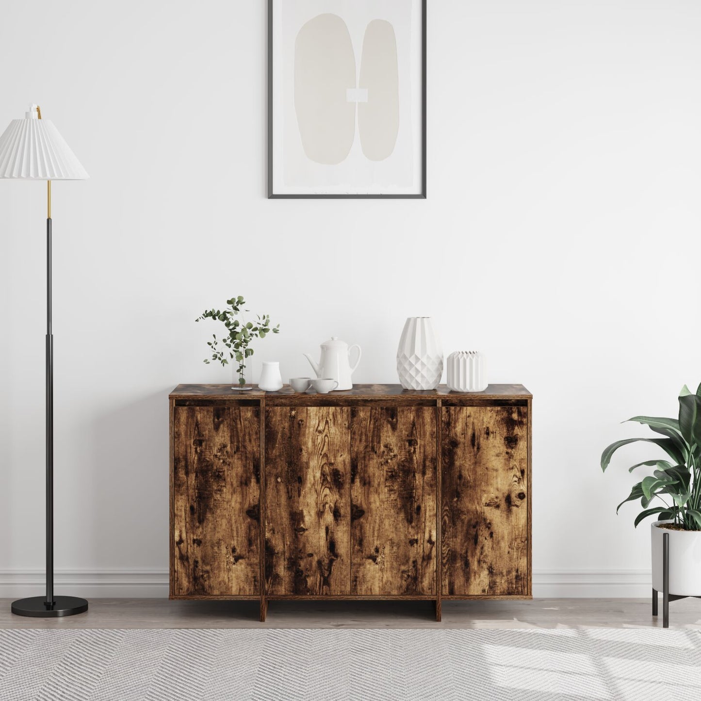 Gerookt Eiken Dressoir Gerookt Eiken Bewerkt Hout 120 X 41 X 75 Cm