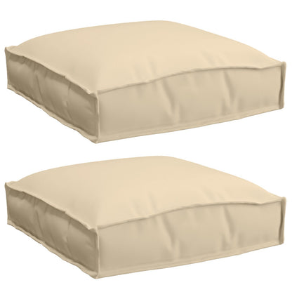 Pallet Kussens Voor Zit 2 Stuks 40X40X8 Cm Oxford Stof Beige