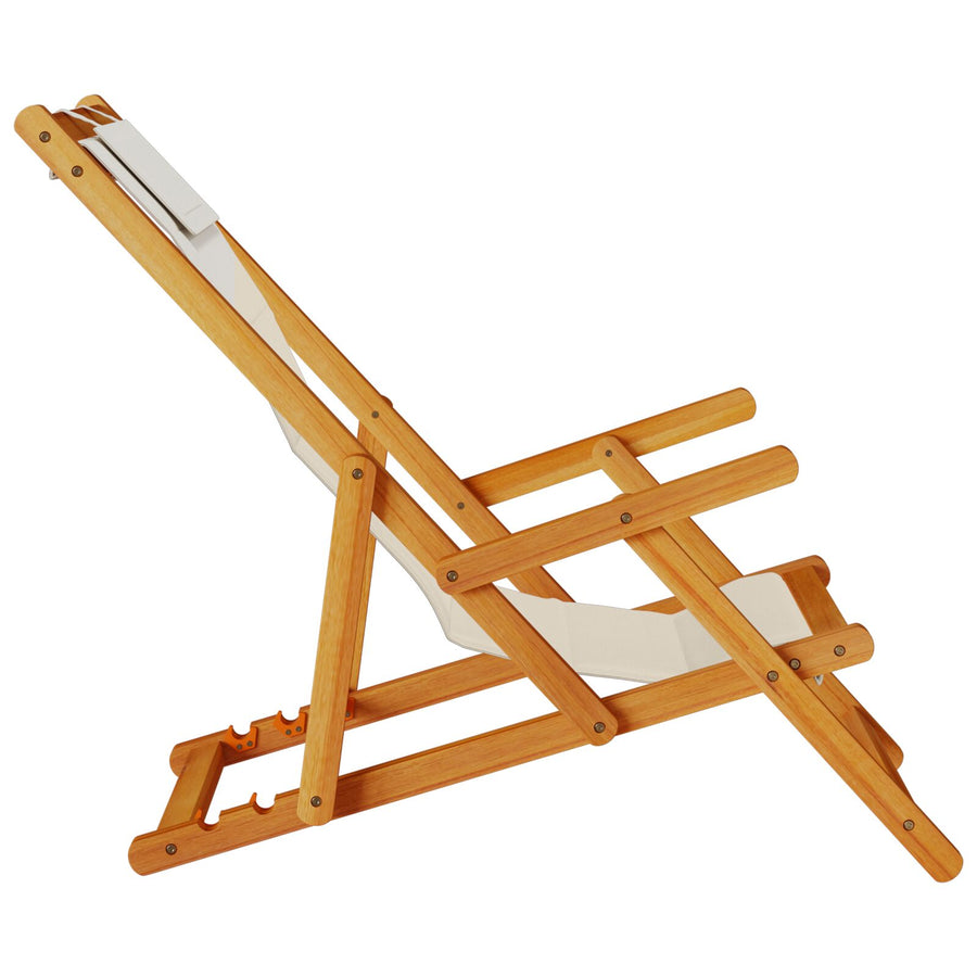 Vouwbare Strandstoelen 2 Stuks Massief Acaciahout & Textilene Taupe