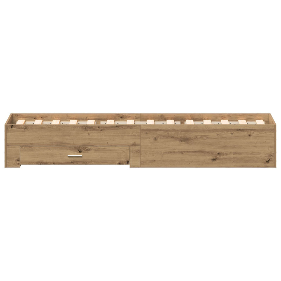 Bed Frame Artisan Eiken 90X190 Cm Engineered Wood Ambachtelijk Eiken