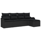 Tuinset poly rattan 4 personen zwart
