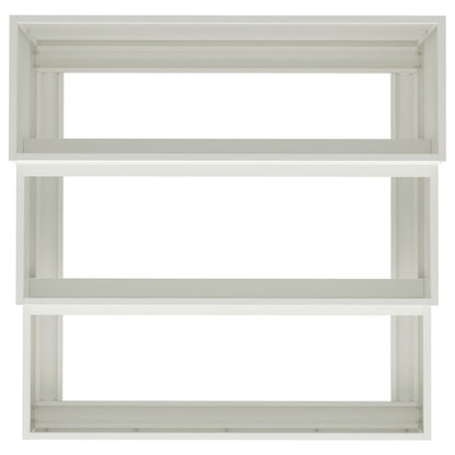 Tuin Plantenbak 3-Laags Te Staal 90 x 90 x 35 cm Wit