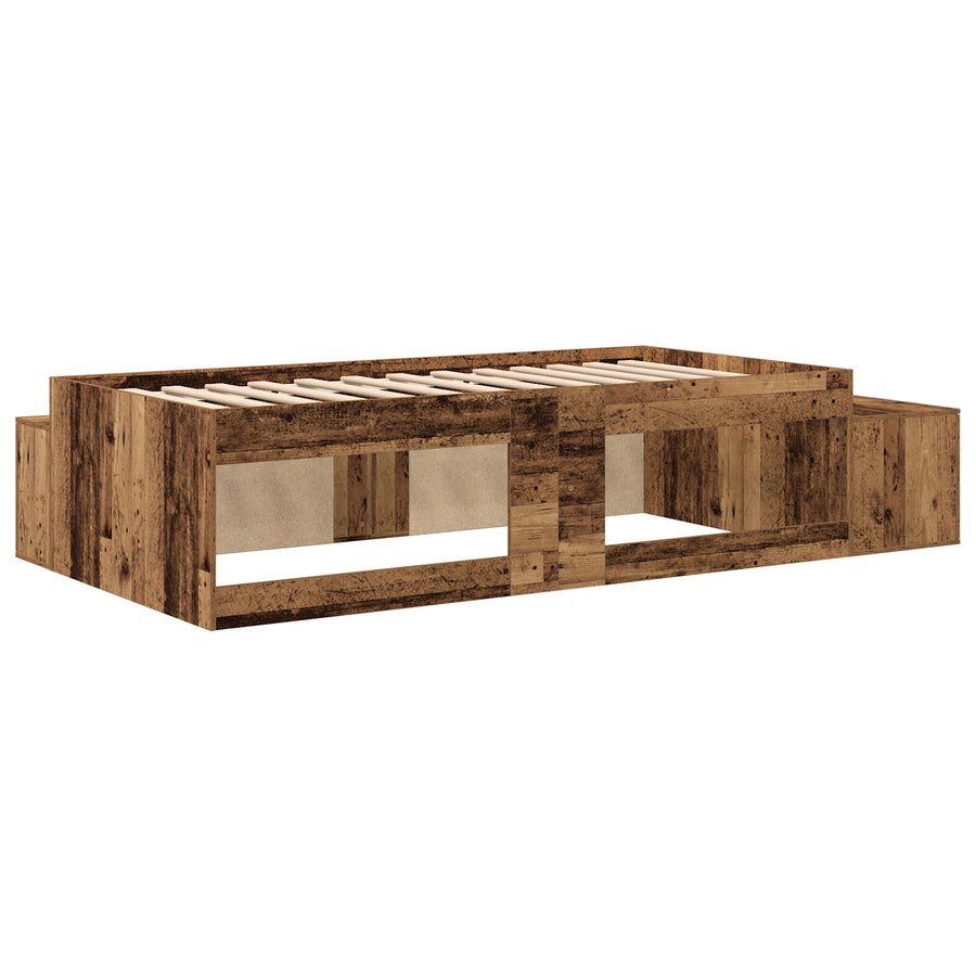 Opslagbed Oud Hout Massief Hout En Fineer 75 X 190 Cm Opslag Artisanaal Eiken