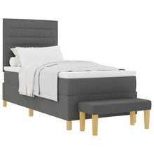 Boxspringbed Met Matras & Bank Stof Donkergrijs 80 x 200 cm Lijnen ontwerp