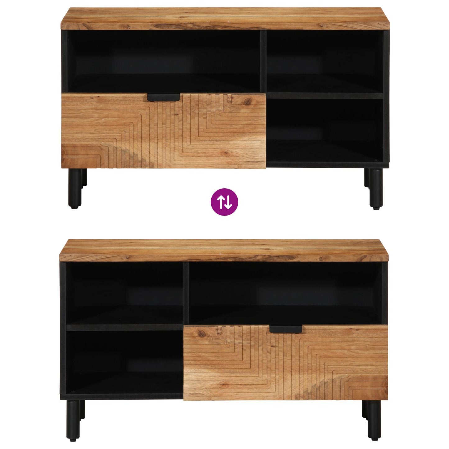 Tv-Kast 80X33,5X46 Cm Massief acaciahout