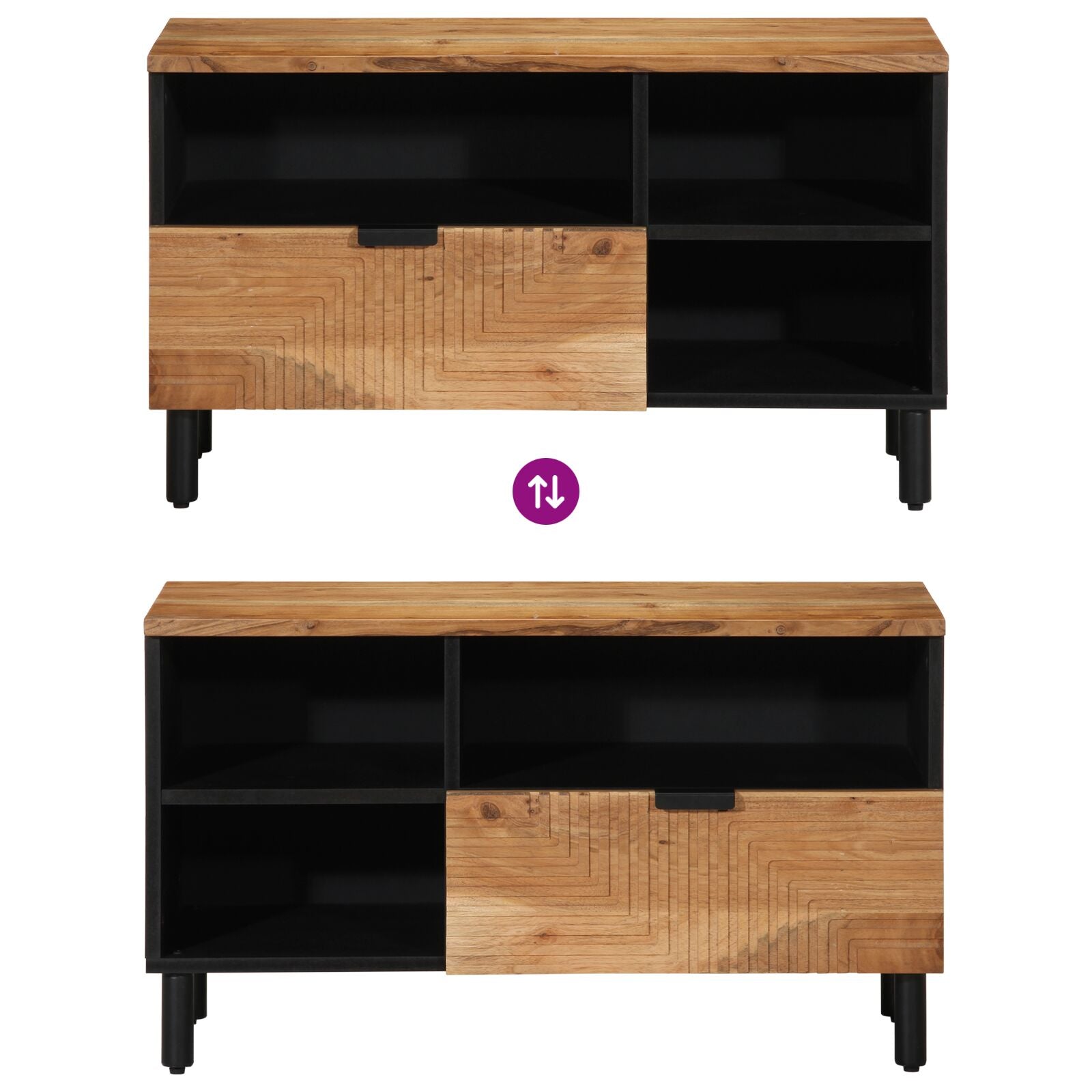 Tv-Kast 80X33,5X46 Cm Massief acaciahout