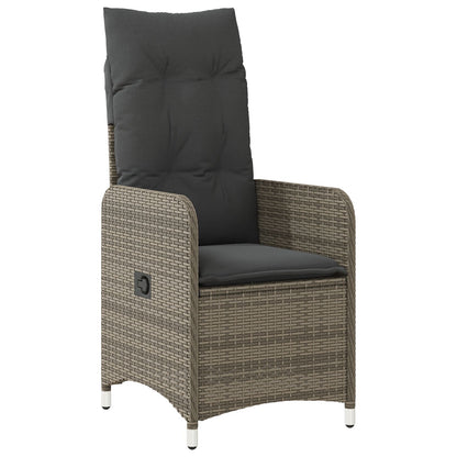 7 Delige Tuin Eetset Met Kussens In Grijs Poly Rattan