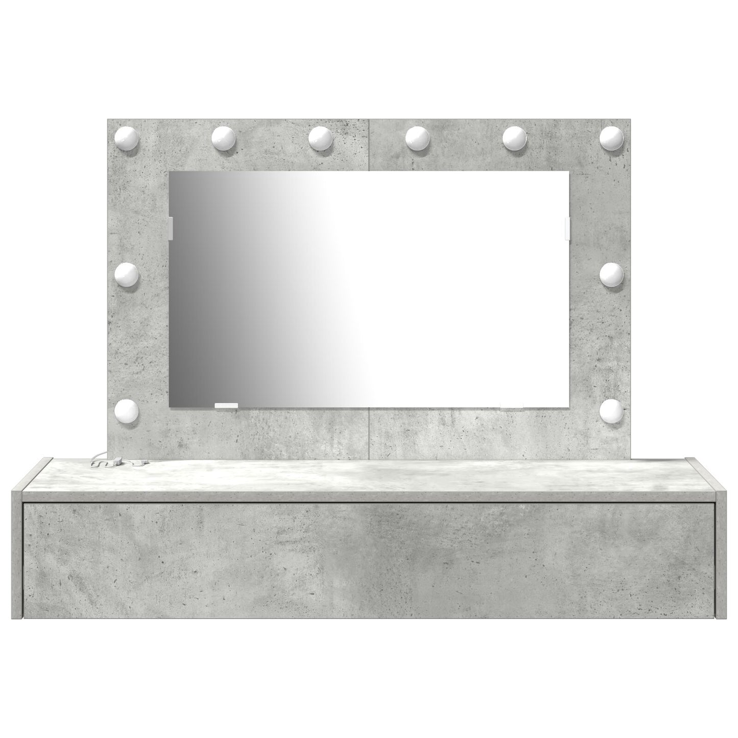 Wandkaptafel -Lichten In 100 x 40 x 70 cm Beton grijs met LED