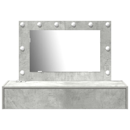 Wandkaptafel -Lichten In 100 x 40 x 70 cm Beton grijs met LED
