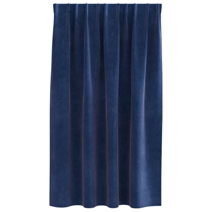Vouwgordijnen Met Top Tape 2 Stuks E Fluweel Donkerblauw 140 x 140 cm met genaaid tape