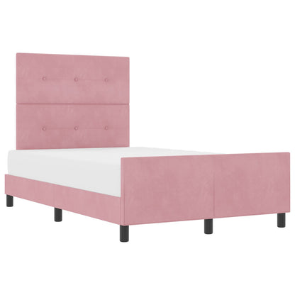 Bedframe Roze 120X190 Cm Fluweel Crème