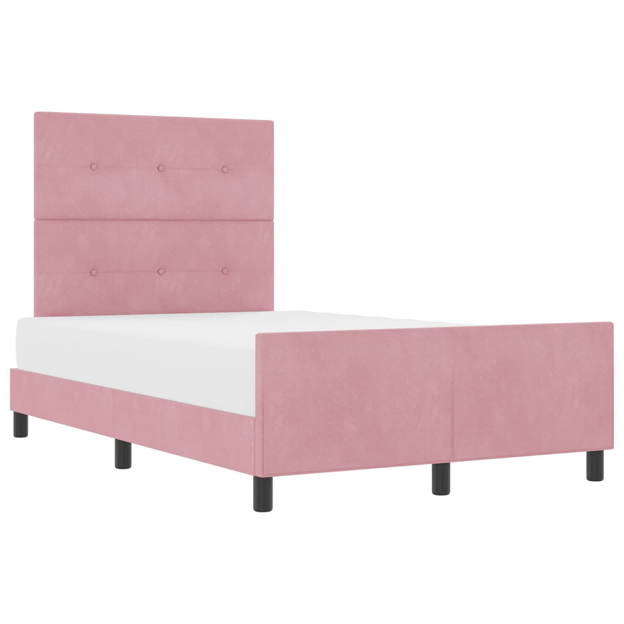 Bedframe Roze 120X190 Cm Fluweel Crème