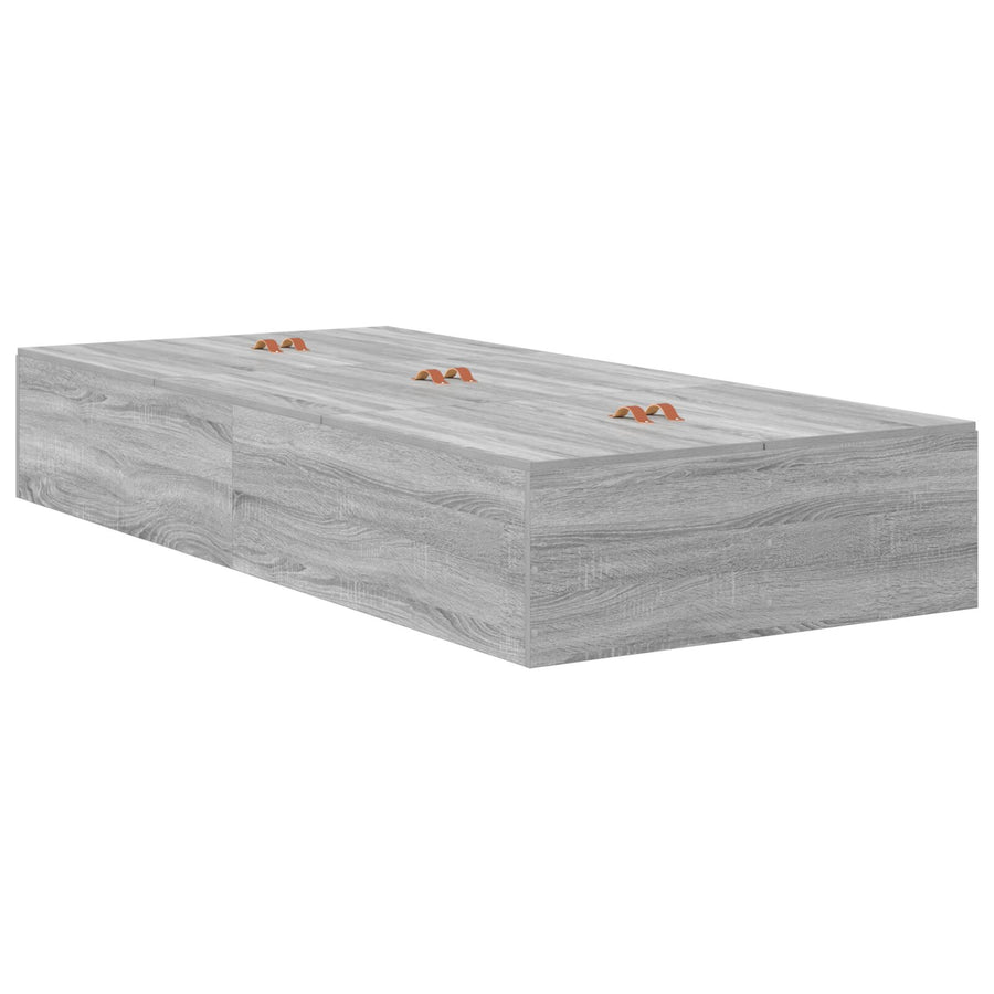 Opbergbedframe Grijs Sonoma Bewerkt Hout 236,5 X 100 X 31,5 Cm Artisanaal Eiken