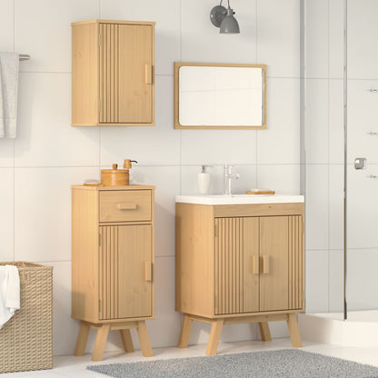 3-Delige Grenen Badkamer Meubelset Wasbak + kleine + gemiddelde kast