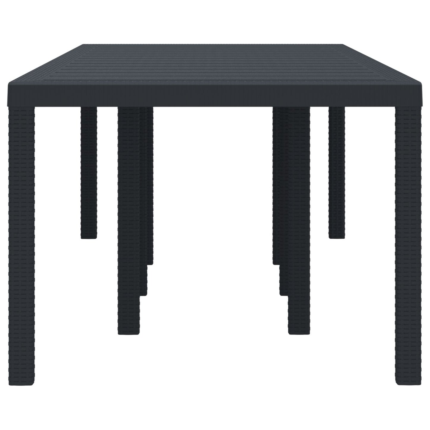 Tuin Tafel Anthraciet 250X100X73 Cm Poly Rattan Antraciet 2,5 m