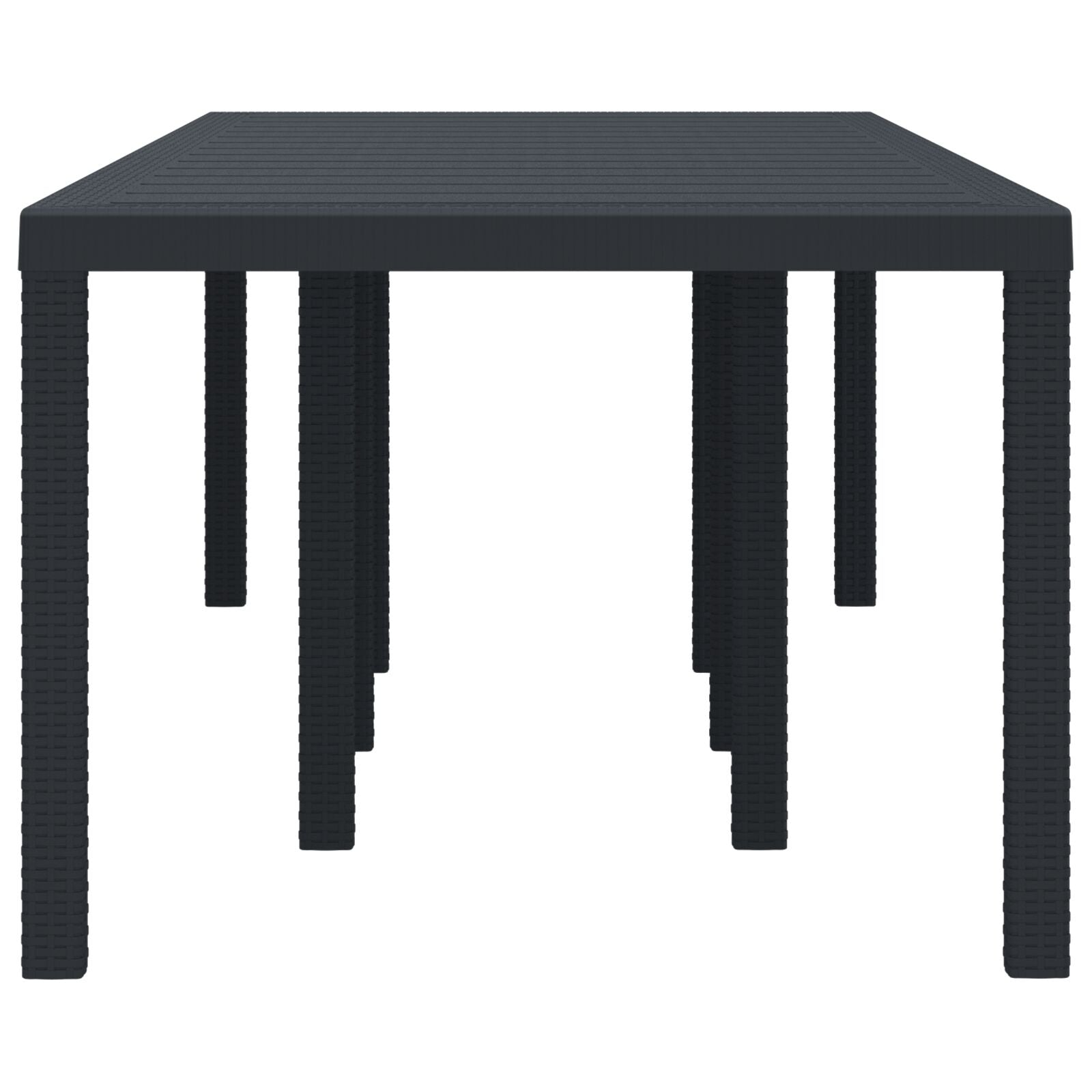 Tuin Tafel Anthraciet 250X100X73 Cm Poly Rattan Antraciet 2,5 m