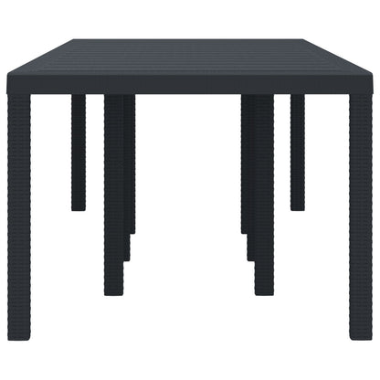 Tuin Tafel Anthraciet 250X100X73 Cm Poly Rattan Antraciet 2,5 m