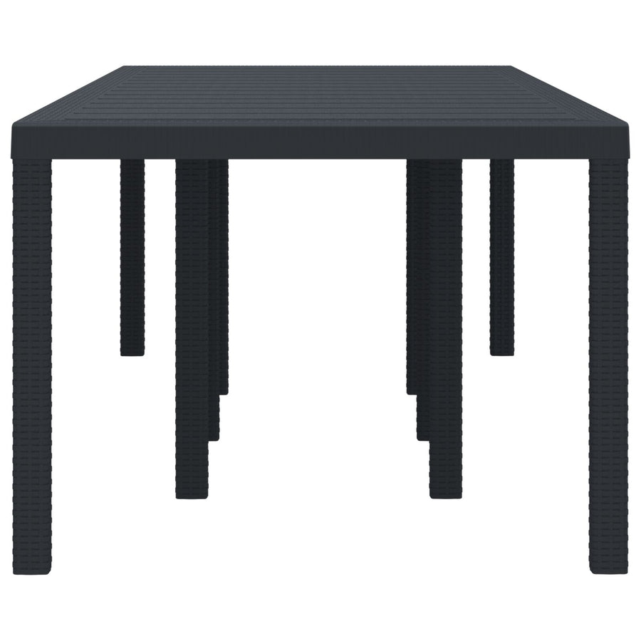 Tuin Tafel Anthraciet 250X100X73 Cm Poly Rattan Antraciet 2,5 m