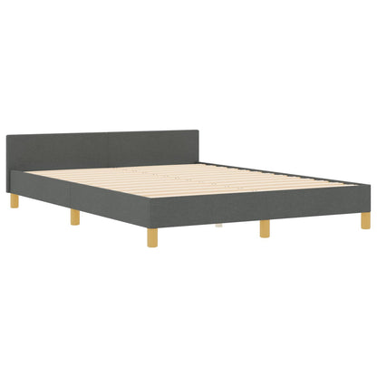 Bedframe Donkergrijs 160X200 Cm Stof Crème